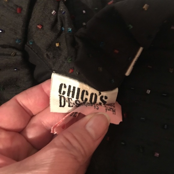 Chico’s Black Jeweled Blouse Size 3. (I would call it an XL or 16/18) - Picture 6 of 8